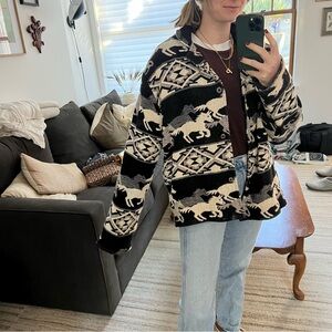 Vintage women’s quilt embroidery horse jacket